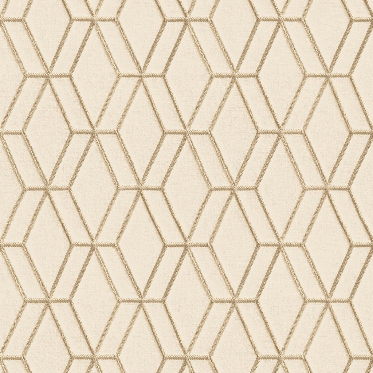 Veer Decor Embroidery Stich Diamond Beige Wallpaper