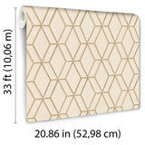 Veer Decor Embroidery Stich Diamond Beige Wallpaper