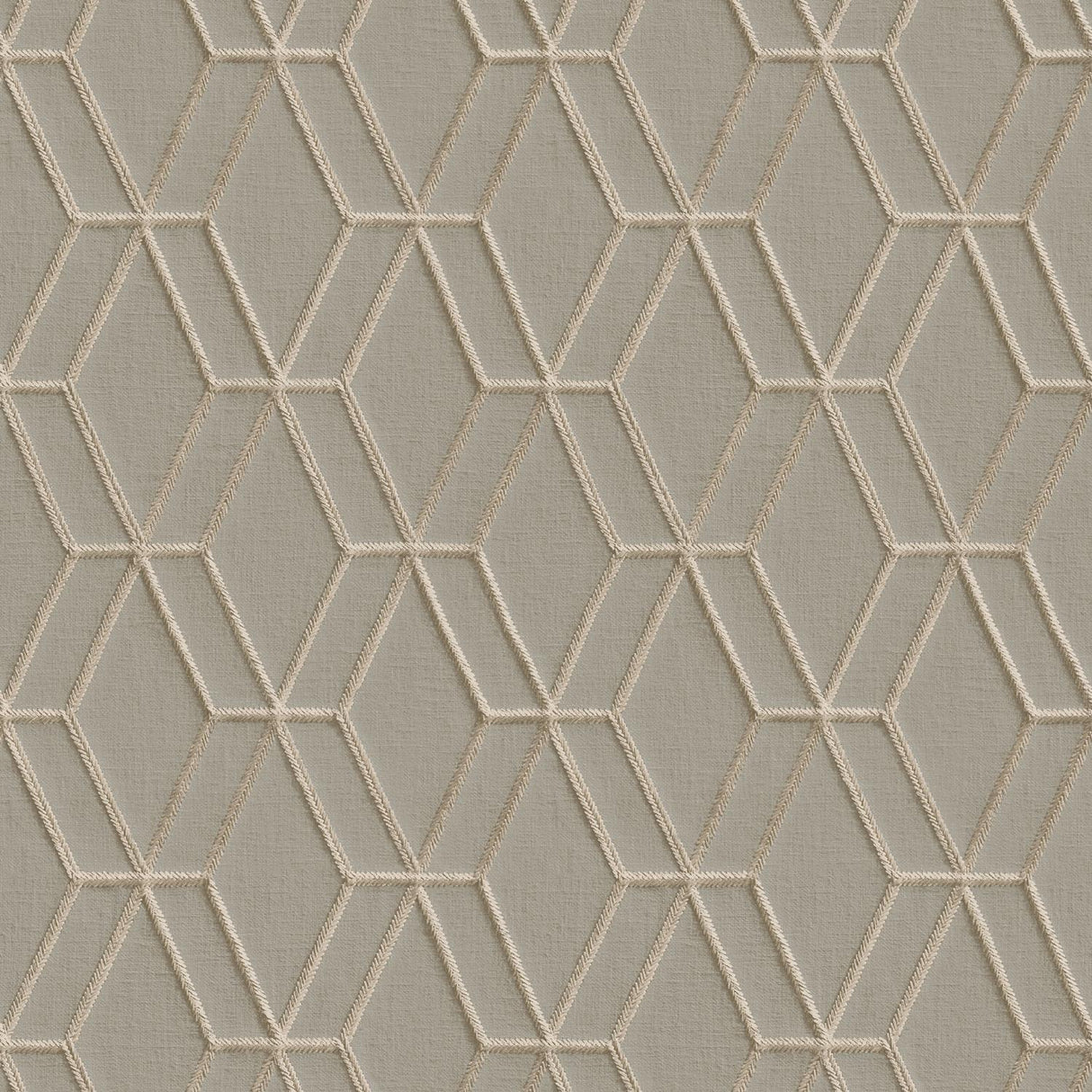 Veer Decor Embroidery Stich Diamond Taupe Wallpaper