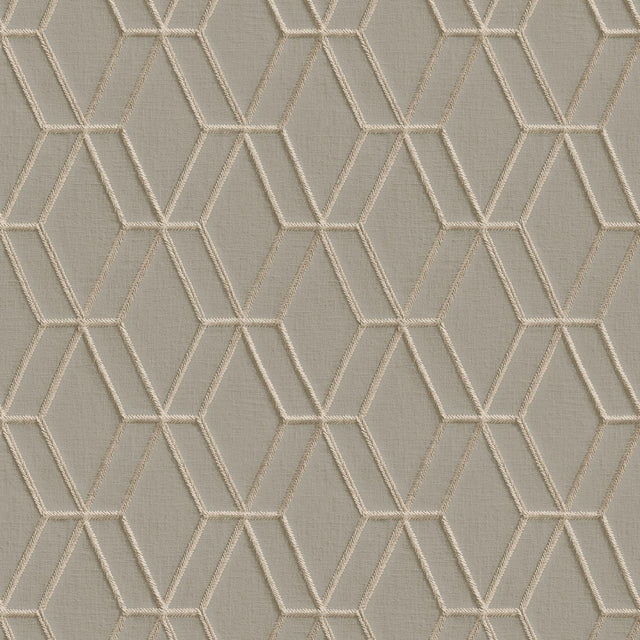 Veer Decor Embroidery Stich Diamond Taupe Wallpaper