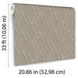 Veer Decor Embroidery Stich Diamond Taupe Wallpaper