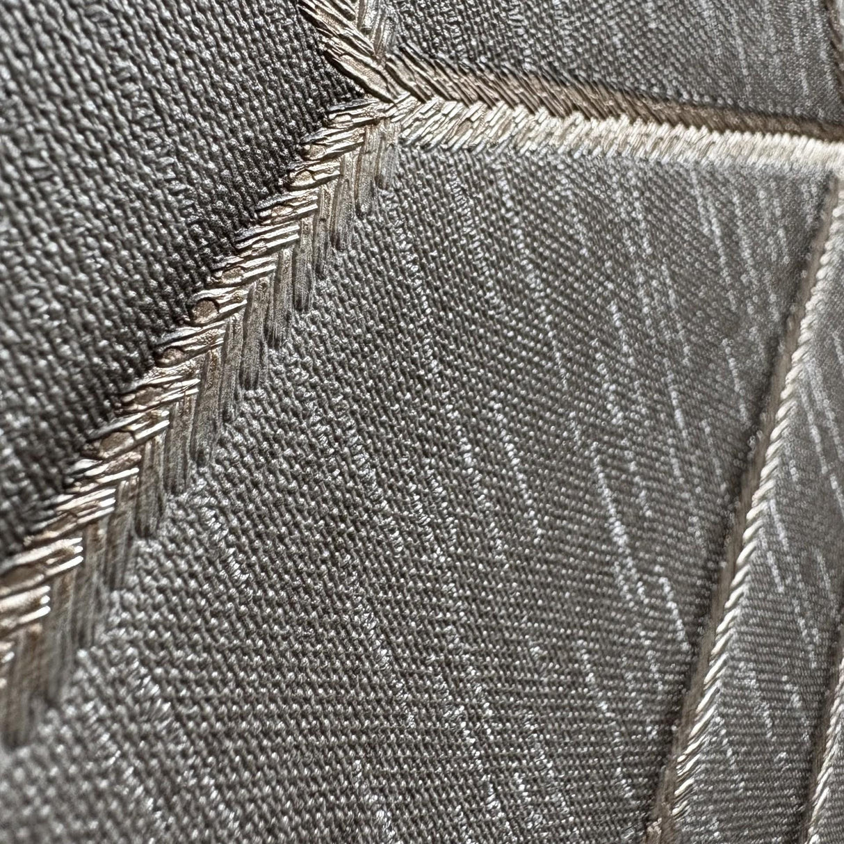 Veer Decor Embroidery Stich Diamond Taupe Wallpaper