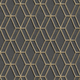 Veer Decor Embroidery Stich Diamond Black Wallpaper