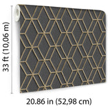 Veer Decor Embroidery Stich Diamond Black Wallpaper