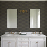 Veer Decor Embroidery Stich Diamond Black Wallpaper