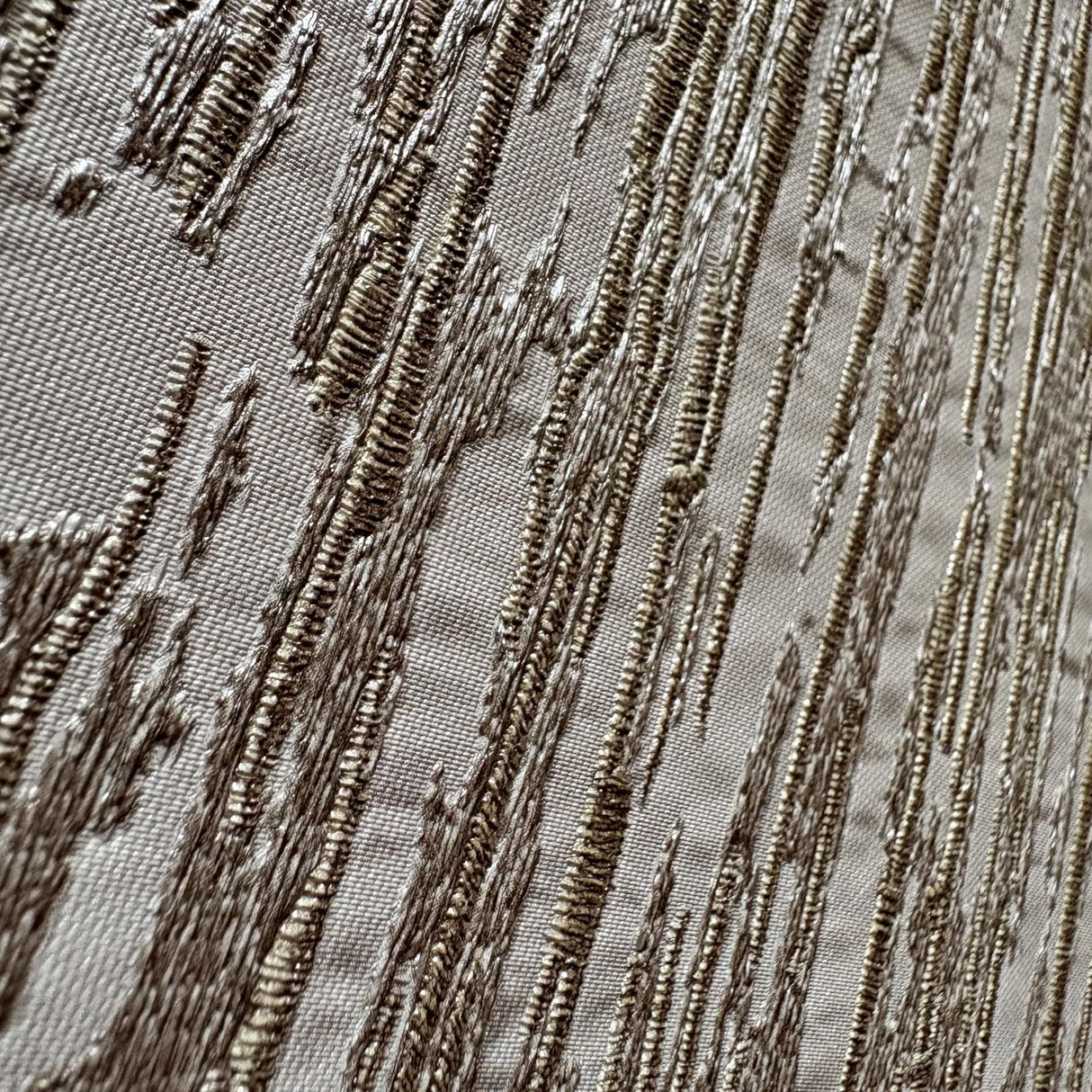 Veer Decor Embroidered Crushed Silk Gold Wallpaper