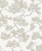Veer Decor Embroidered Pine Tree Beige Wallpaper