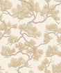 Veer Decor Embroidered Pine Tree Gold Wallpaper