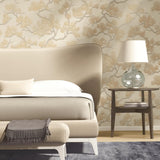 Veer Decor Embroidered Pine Tree Gold Wallpaper