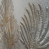 Veer Decor Embroidered Pine Tree Gold Wallpaper
