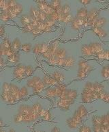 Veer Decor Embroidered Pine Tree Sage Wallpaper