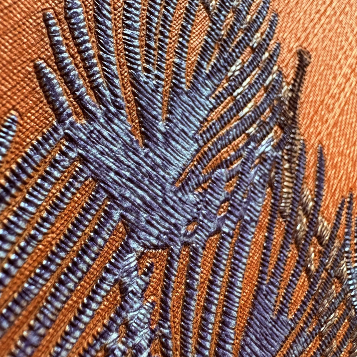 Veer Decor Embroidered Pine Tree Orange Wallpaper