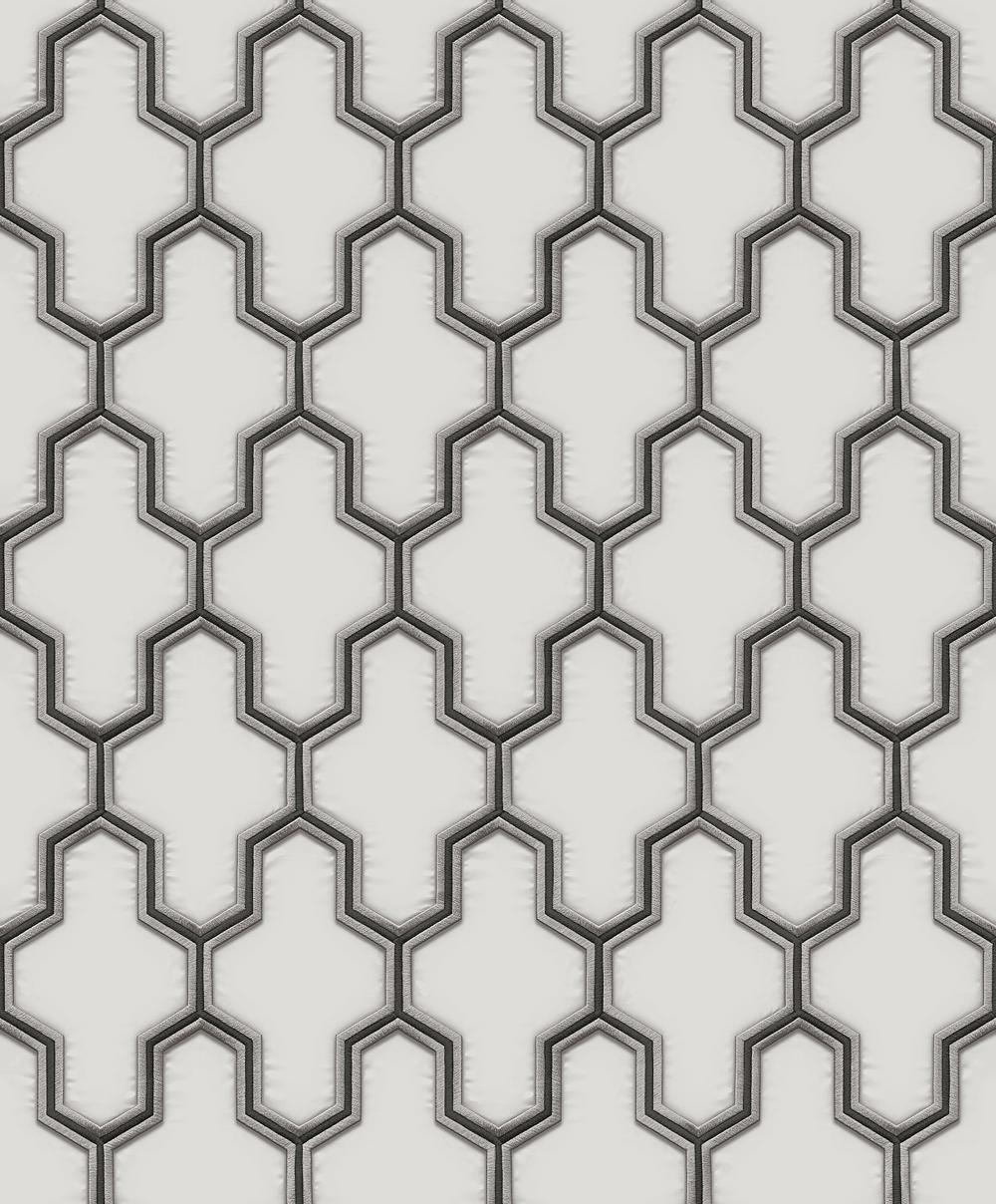 Veer Decor Geometric Silk White Wallpaper