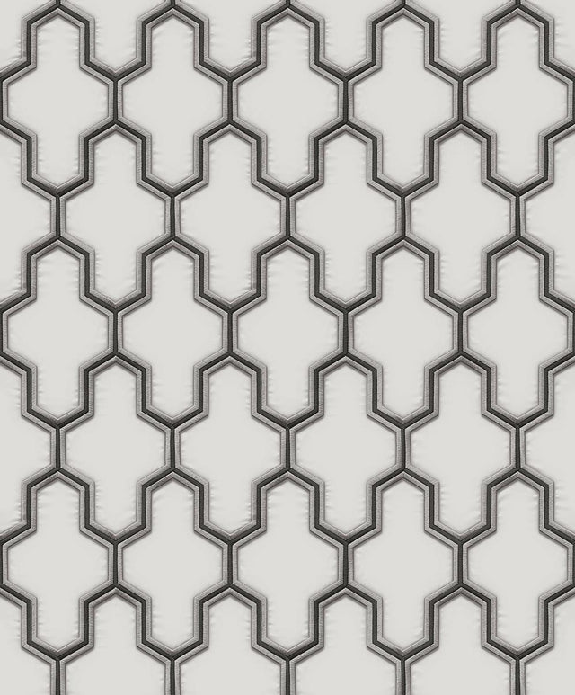 Veer Decor Geometric Silk White Wallpaper