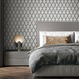 Veer Decor Geometric Silk White Wallpaper