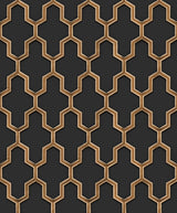 Veer Decor Geometric Silk Black Wallpaper