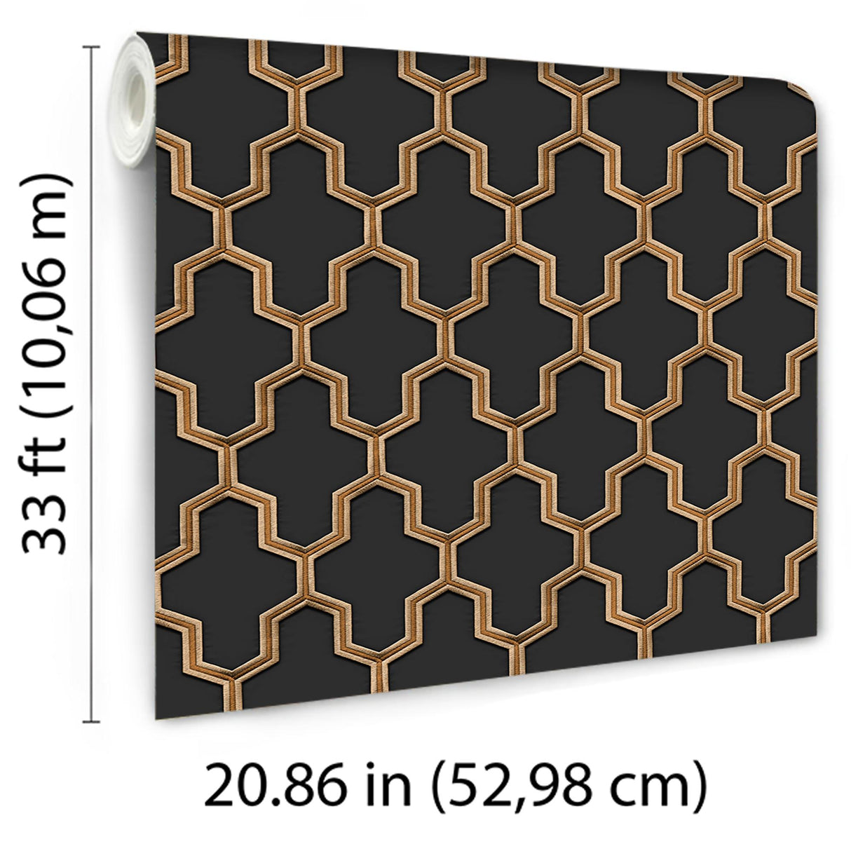 Veer Decor Geometric Silk Black Wallpaper