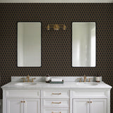 Veer Decor Geometric Silk Black Wallpaper