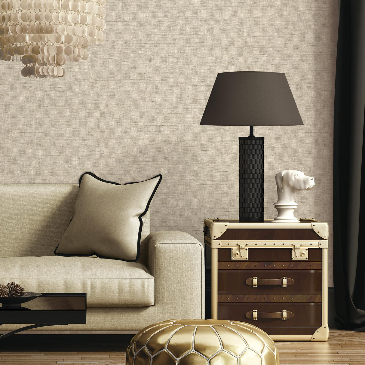 Veer Decor Fine Silk Cream Wallpaper