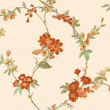 Veer Decor Flower Trail Tapestry Orange Wallpaper