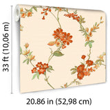Veer Decor Flower Trail Tapestry Orange Wallpaper