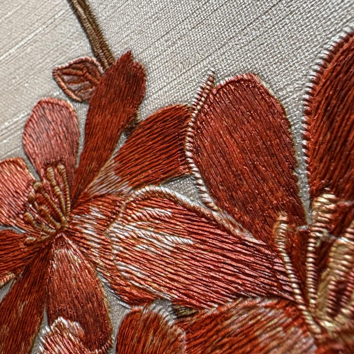 Veer Decor Flower Trail Tapestry Orange Wallpaper