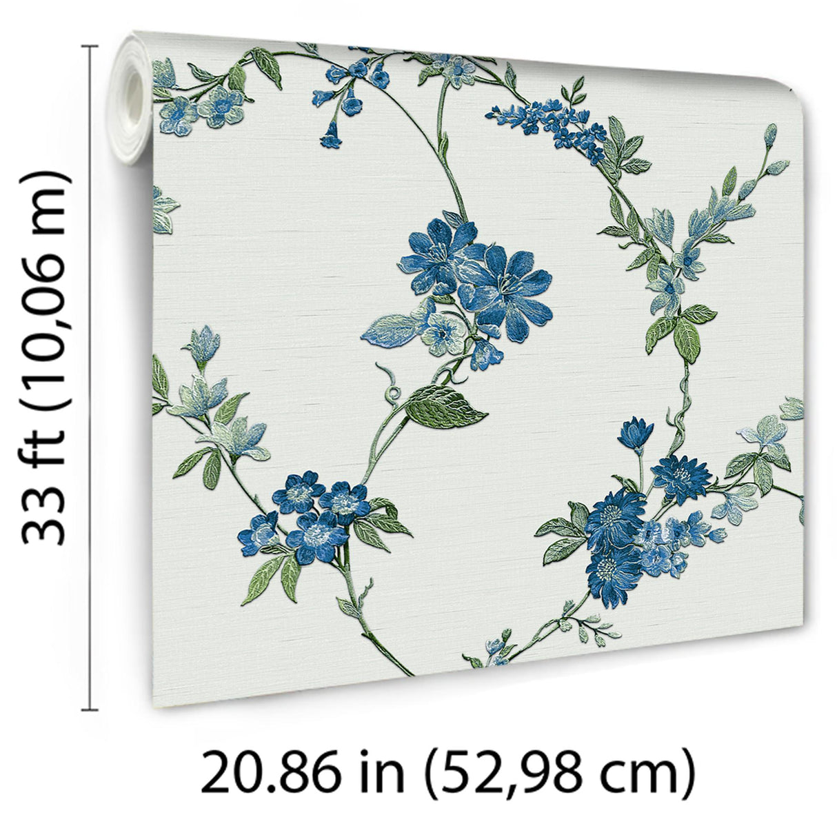 Veer Decor Flower Trail Tapestry Blue Wallpaper