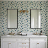 Veer Decor Flower Trail Tapestry Blue Wallpaper