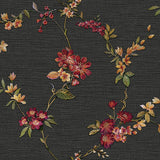 Veer Decor Flower Trail Tapestry Black Wallpaper
