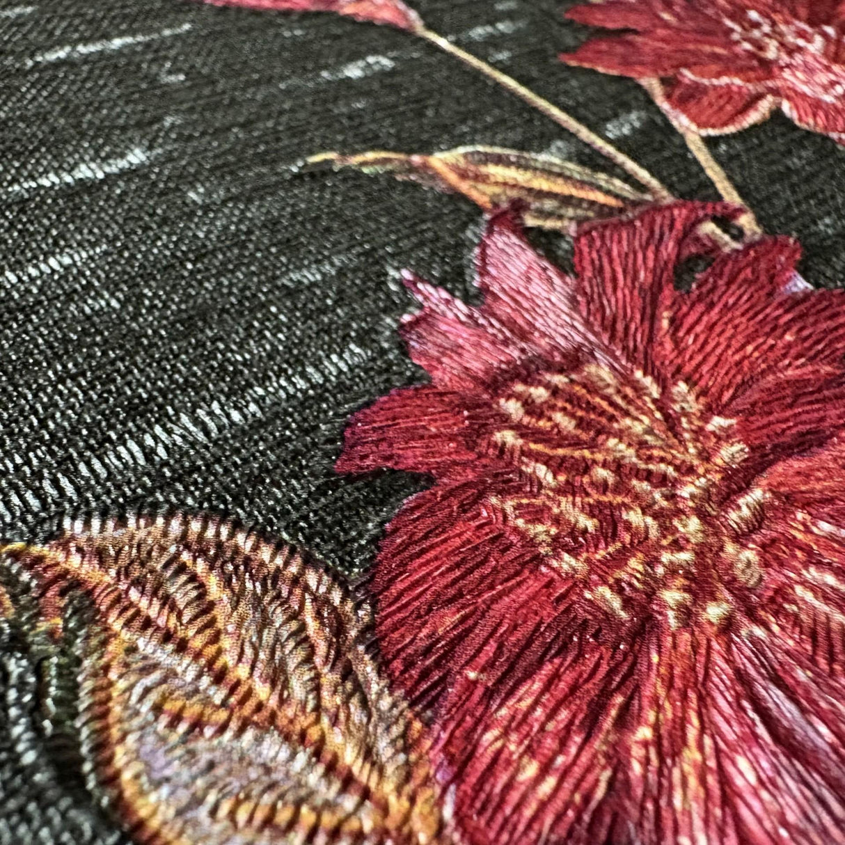 Veer Decor Flower Trail Tapestry Black Wallpaper