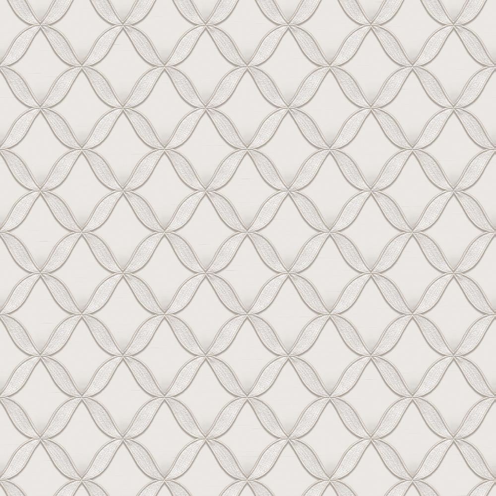 Veer Decor Geometric Trellis Silver Wallpaper