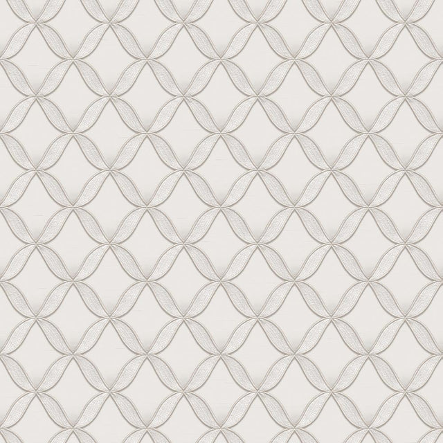 Veer Decor Geometric Trellis Silver Wallpaper