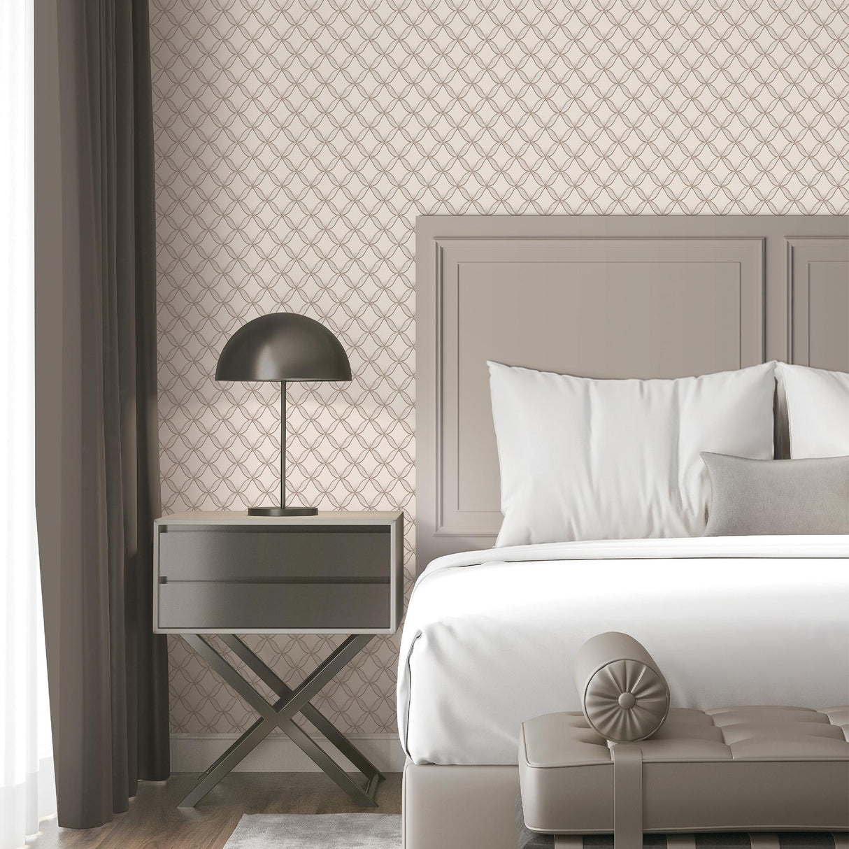 Veer Decor Geometric Trellis Gold Wallpaper