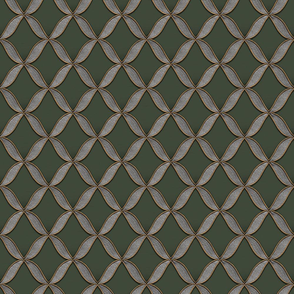 Veer Decor Geometric Trellis Green Wallpaper