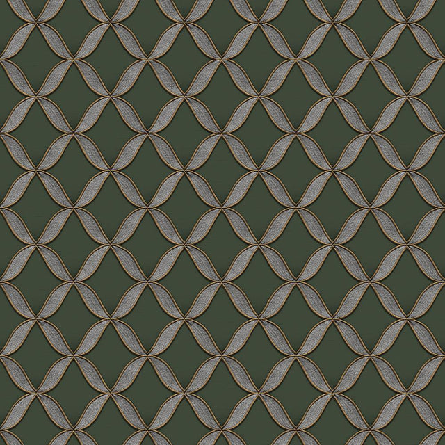 Veer Decor Geometric Trellis Green Wallpaper