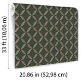Veer Decor Geometric Trellis Green Wallpaper