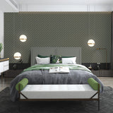 Veer Decor Geometric Trellis Green Wallpaper