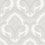 Veer Decor Traditional Damask Silver Wallpaper