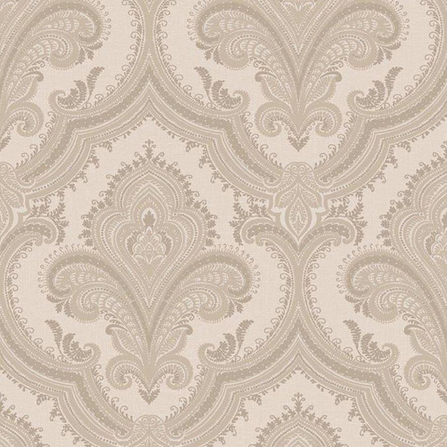 Veer Decor Traditional Damask Taupe Wallpaper