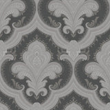 Veer Decor Traditional Damask Black Wallpaper