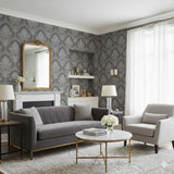 Veer Decor Traditional Damask Black Wallpaper