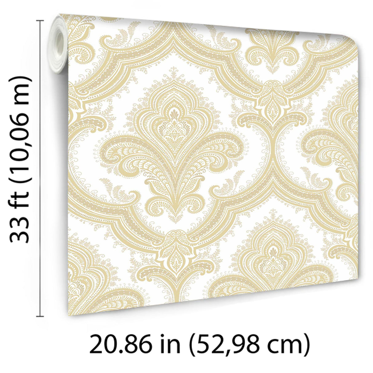 Veer Decor Traditional Damask Gold Wallpaper
