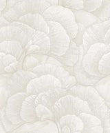 Veer Decor Embroidered Ginkgo White Wallpaper