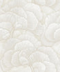 Veer Decor Embroidered Ginkgo White Wallpaper