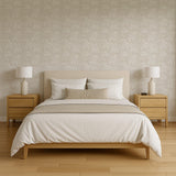 Veer Decor Embroidered Ginkgo White Wallpaper