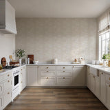 Veer Decor Embroidered Ginkgo White Wallpaper