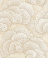 Veer Decor Embroidered Ginkgo Beige Wallpaper