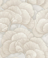 Veer Decor Embroidered Ginkgo Grey Wallpaper