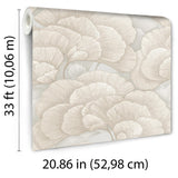 Veer Decor Embroidered Ginkgo Grey Wallpaper
