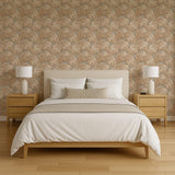 Veer Decor Embroidered Ginkgo Taupe Wallpaper